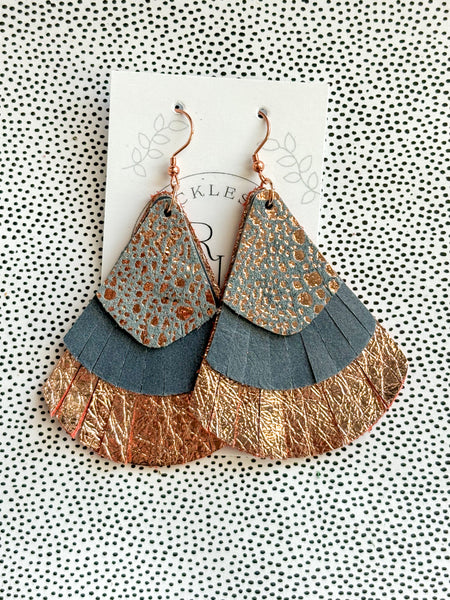 Rose Gold and Gray Earrings