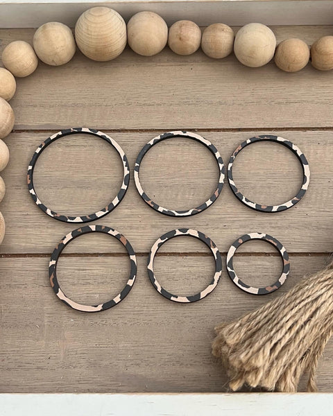 Wood Leopard Hoops