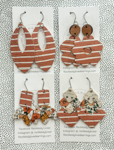 Terra Cotta Striped Earrings