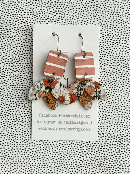 Terra Cotta Striped Earrings