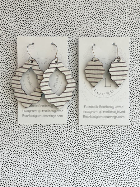 Striped Cork Earring