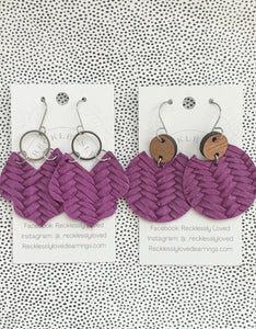 Braided Purple Earrings