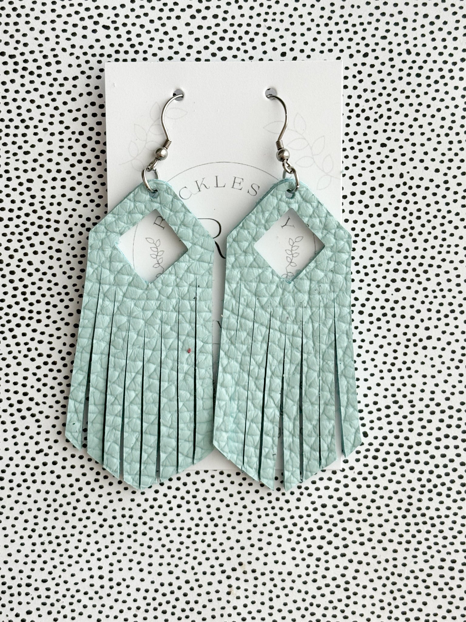 Mint Aqua Blue Fringe