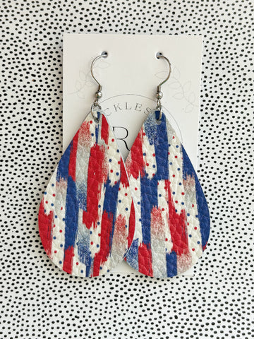 Red, white and blue teardrop