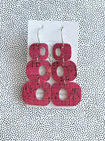 Hot Pink Retro Earrings