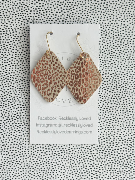 Rose Gold Leopard Earrings