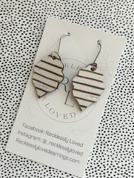 Striped Cork Earring