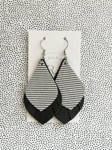 Black and white striped pointed teardrop