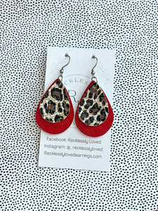 Red leopard Teardrop