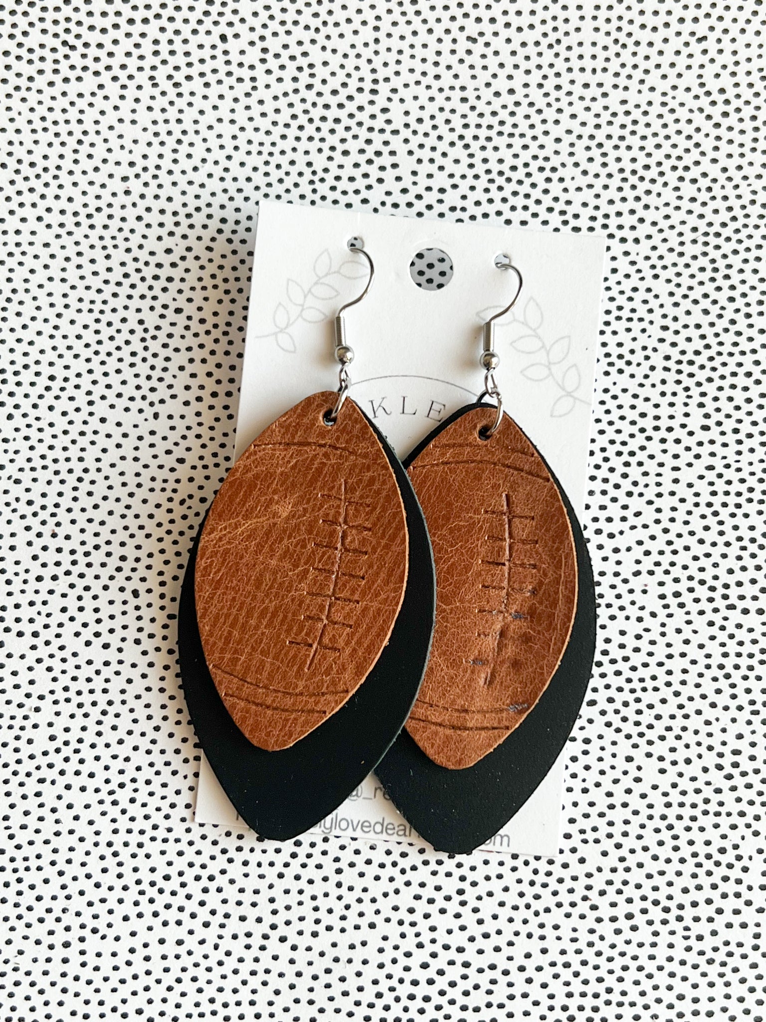 Embossed Football Earrings