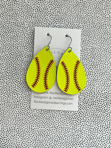 Softball Earrings