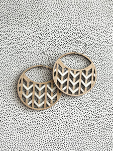 Chevron Weave Wooden Earrings