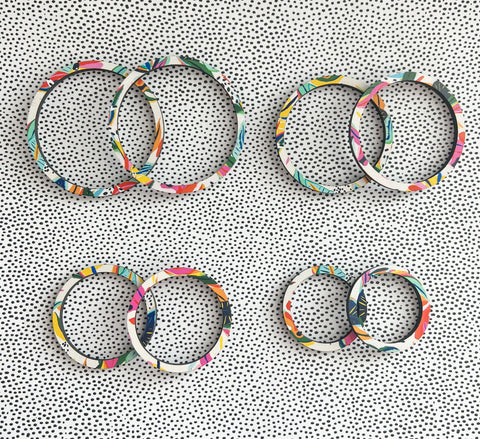 Watercolor Monstera Hoops