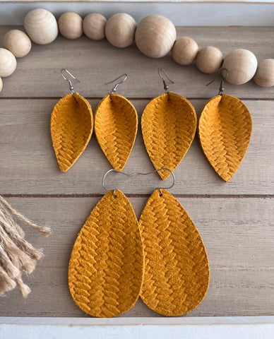 Braided Mustard Earrings