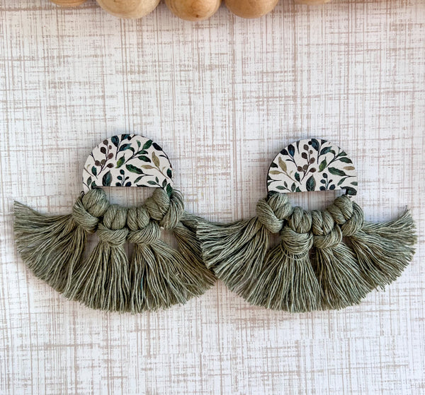 Printed Macrame Earrings