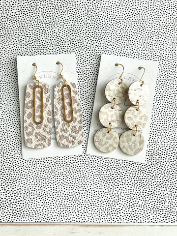 Neutral Leopard Earrings