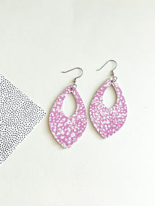 Orchid Pink and White Earrings