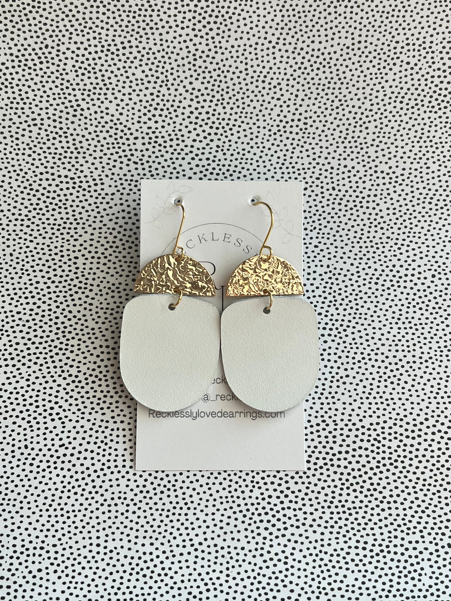 White and Gold Geometric Earring